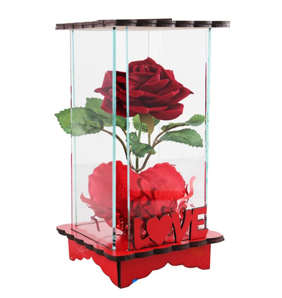 باکس گل شیشه ای هدیه ولنتاین باکس گل شیشه ای هدیه ولنتاین