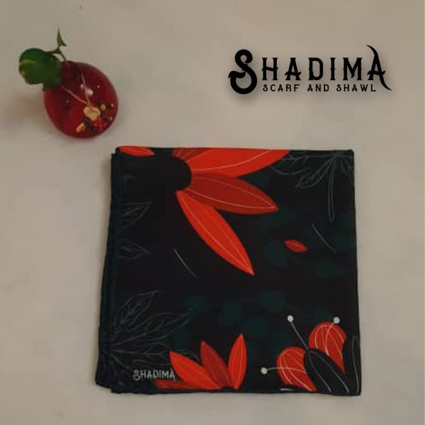 روسری طرح برگی سبز-قرمز شادیما
