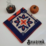 روسری نخی نارنجی-سورمه‌ای شادیما