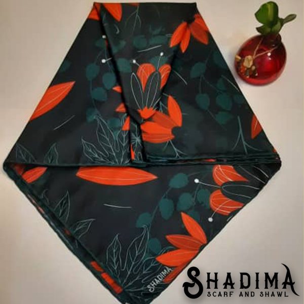 روسری طرح برگی سبز-قرمز شادیما