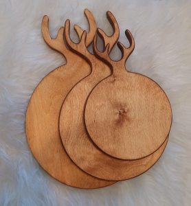 تخته سرو چوبی شاخ گوزنی مجموعه 3 عددی