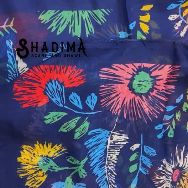 شال سورمه ای گل دار شادیما