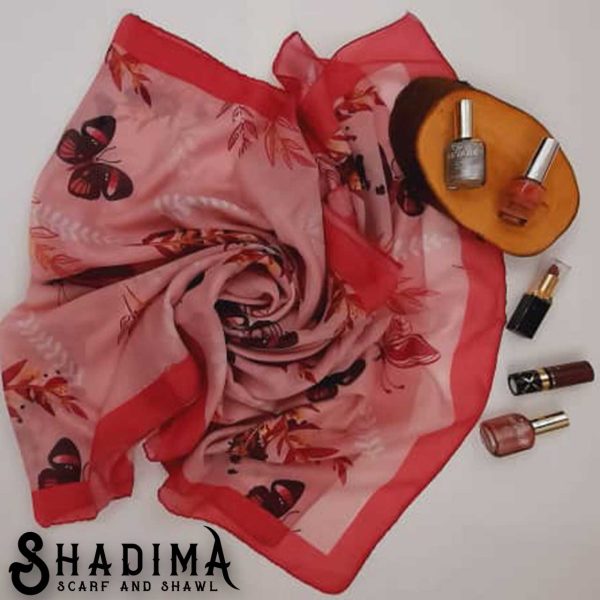 شال نخی طرح پروانه ای شادیما