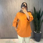 مانتو لنین یقه سه دکمه