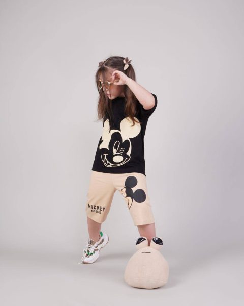 ست بلوز شلوارک میکی دخترانه