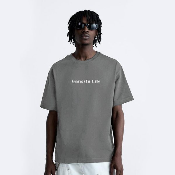 تیشرت مردانه باکس فیت مدل gangsta تیشرت مردانه باکس فیت مدل gangsta