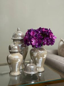 جینجر جار سه سایز لاستر طرح دار