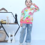 بلوز تک دخترانه طرح sticker