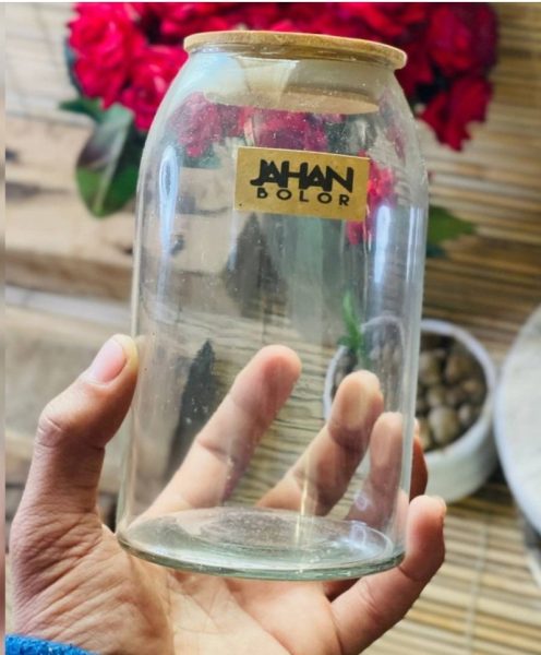 بانکه شیشه ای درب چوبی