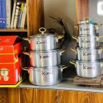 سرویس قابلمه ۱۴پارچه دسته طلایی کاسیو