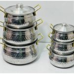 قابلمه ۶تایی چکشی دسته ‌طلایی