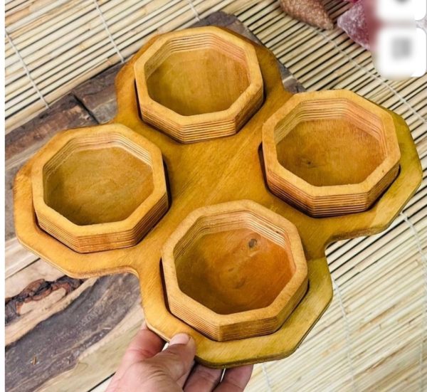 اردو خوری چهار پیاله لونه زنبوری هشت ضلعی