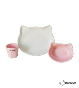 سرویس غذاخوری کودک طرح گربه