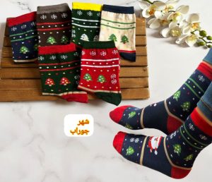 جوراب ساقدار زنانه طرح کریسمس