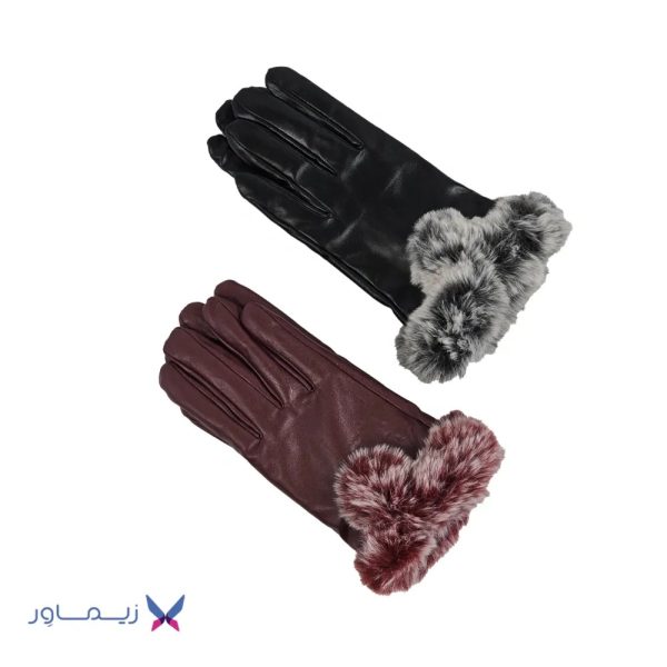 فروش عمده انواع دستکش چرمی زنانه داخل خز