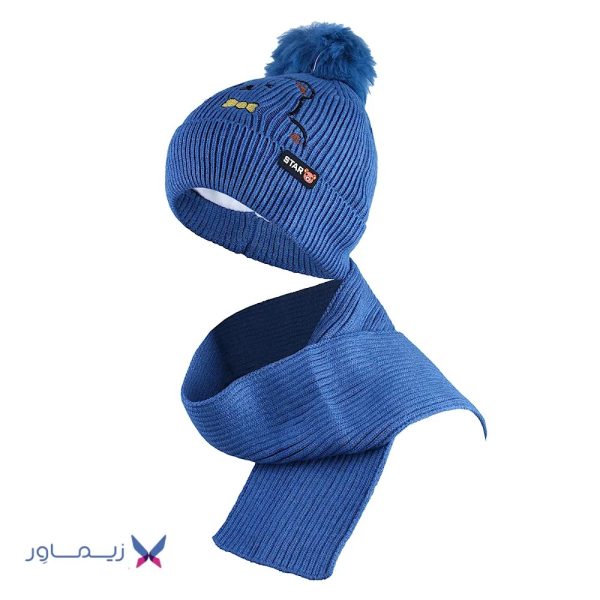 ست کلاه و شال بچگانه طرح عروسکی