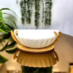 میوه خوری سرامیکی با پایه چوبی