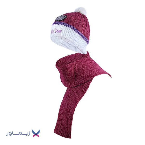 ست کلاه و شال بچگانه طرح عروسکی