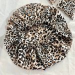 کلاه خواب ساتن ابریشم پلنگی