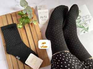 جوراب ساقدار خالدار زنانه