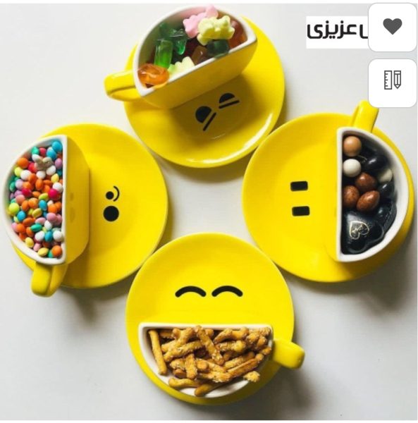 ست فنجان نعلبکی طرح لبخند