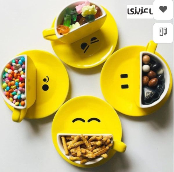 ست فنجان و نعلبکی طرح لبخند