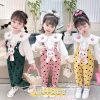 شلوار پیشبندی خال خالی دخترانه