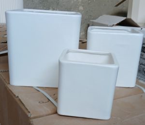 گلدان سرامیکی مربع ۳تایی