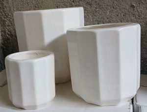 گلدان سرامیکی استوانه خیاری ۳تایی
