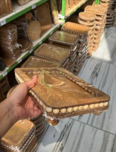 سینی مستطیل مهره ای پایه دار