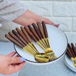 قاشق و چنگال دسته چوبی