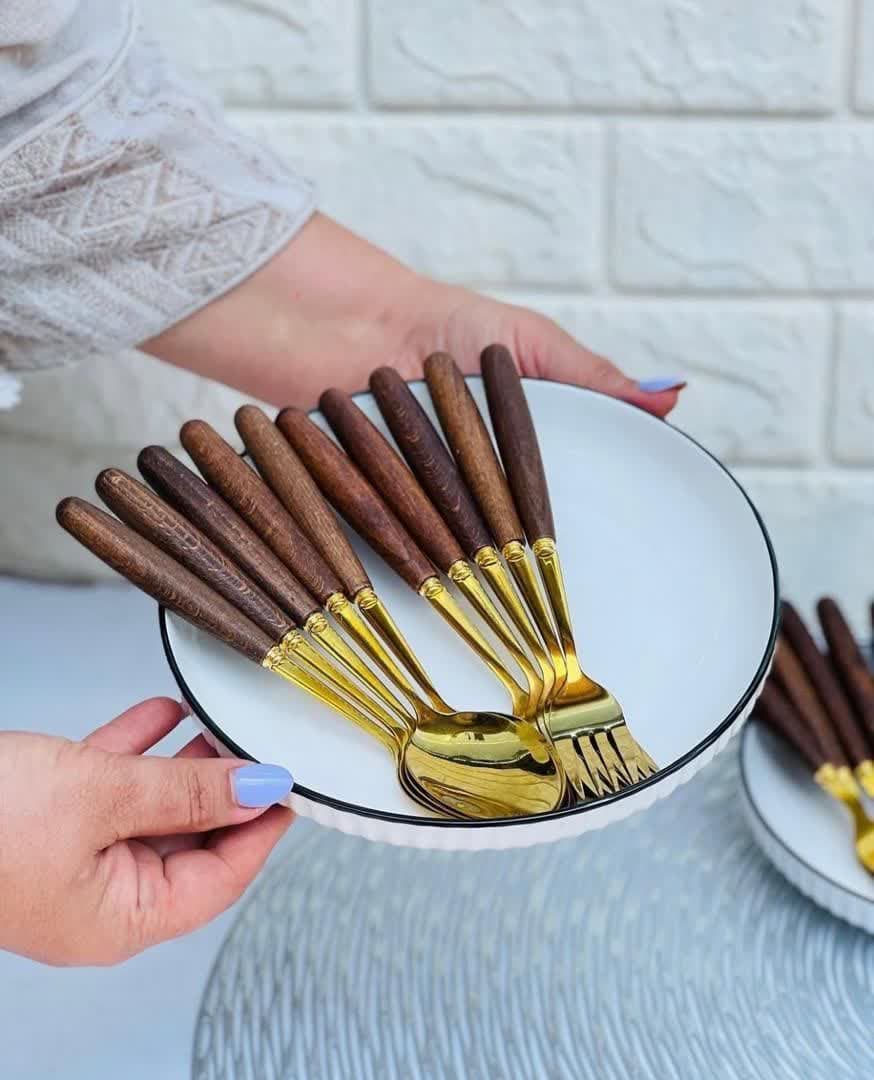 قاشق و چنگال دسته چوبی قاشق و چنگال دسته چوبی