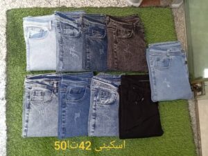 جین فیت پارچه پنبه پر