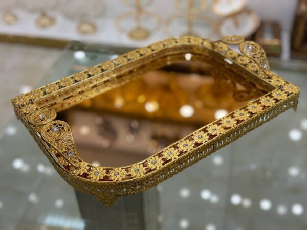 سینی نگین دار طلایی