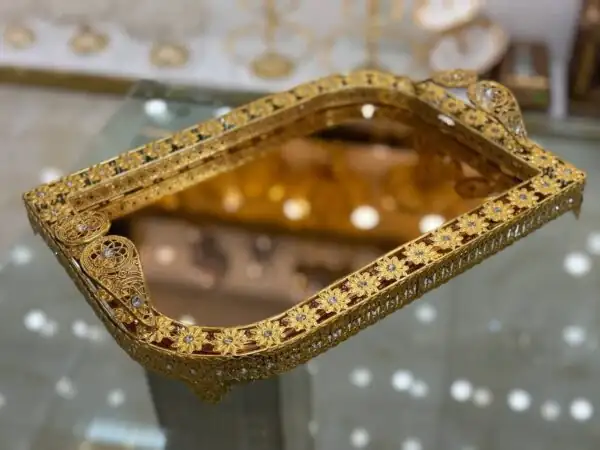 سینی نگین دار طلایی