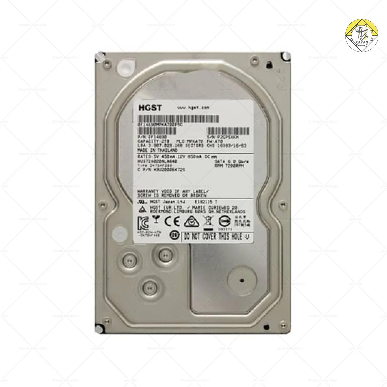 هارد دیسک اینترنال ۲ ترابایت برند HGST هارد دیسک اینترنال ۲ ترابایت برند HGST