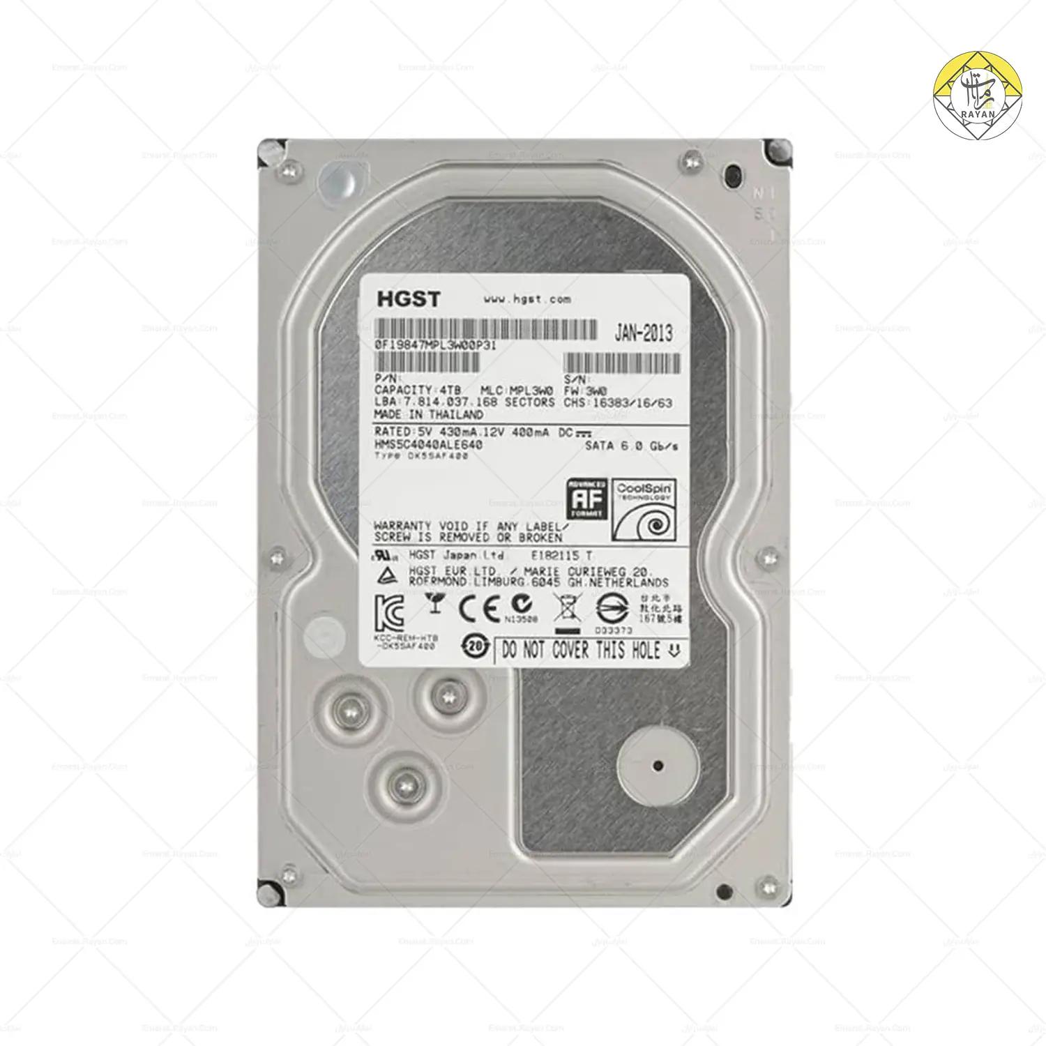 هارد اینترنال ۴ ترابایت HGST مدل jan-2013 هارد اینترنال ۴ ترابایت HGST مدل jan-2013