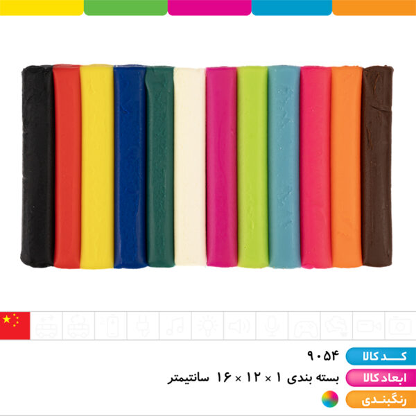 خمیربازی ۱۲ رنگ جعبه ای