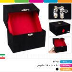باکس چوبی روکش مخمل لولایی سیلور سایز ۲