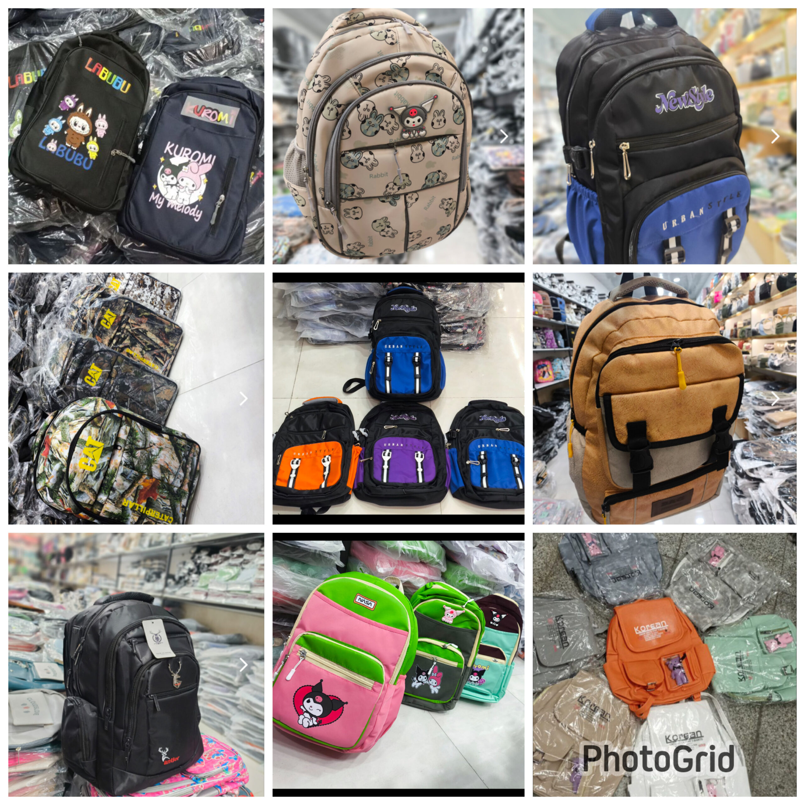 کوله مدارسی رنگی عروسک دار