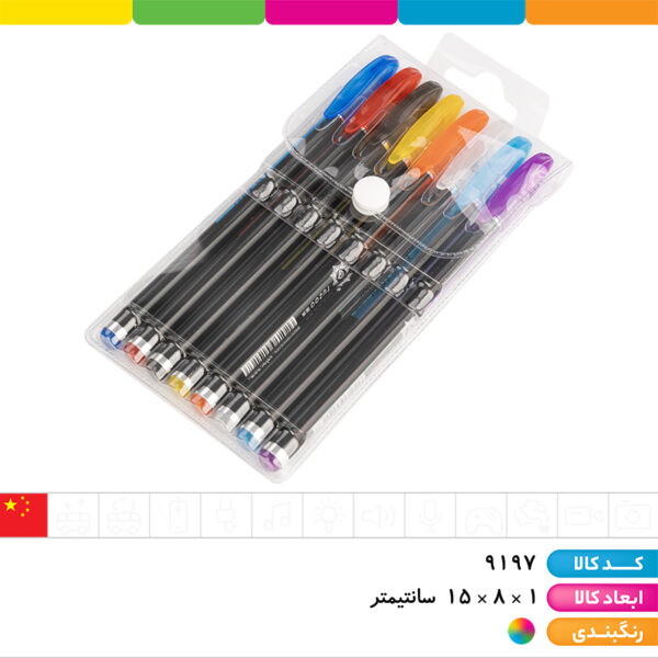 خودکار رنگی اکلیلی نئونی ۸ رنگ