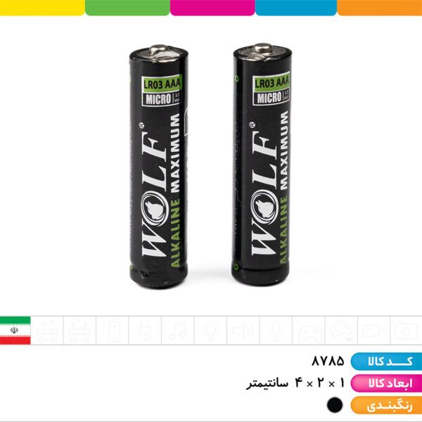 باتری نیم قلمی ۲ عددی آلکالاین ماکزیمم ولف