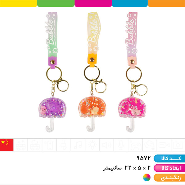 جاکلیدی آکواریومی بند سیلیکونی چتر