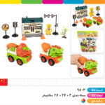 ماشین دایناسوری با کلبه و آدمک و لوازم