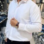 پیراهن اسپرت مردانه دکمه مخفی