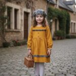 سارافون دخترانه پشمی با کلاه