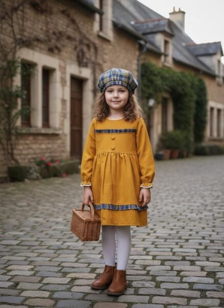 سارافون دخترانه پشمی با کلاه