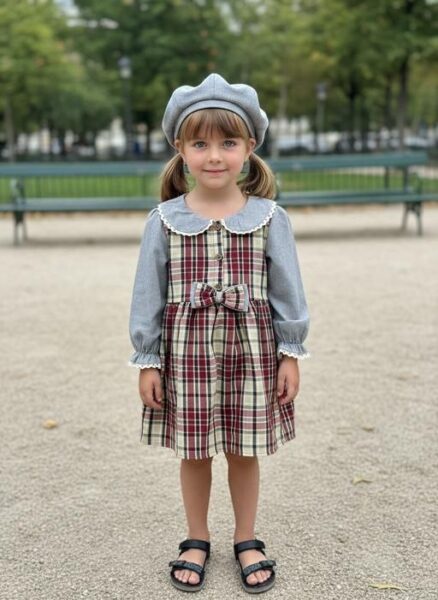 سارافون پشمی چارخونه با کلاه