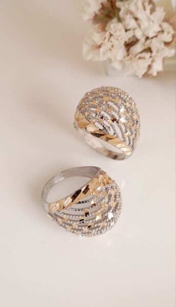 انگشتر زنانه تراش دو رنگ