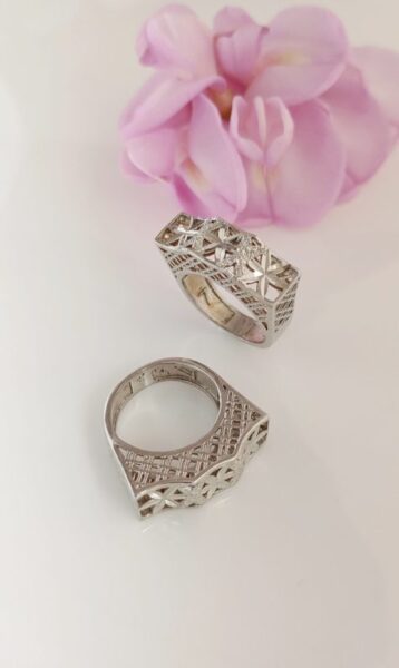 انگشتر زنانه نقره روس تراش